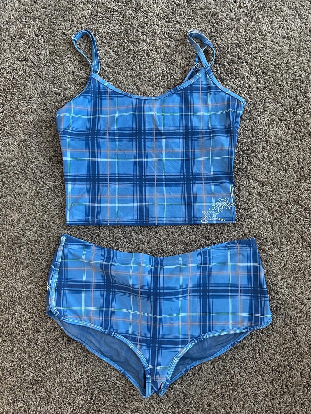 Rip Curl Archive Plaid Blue Tankini Set - Women's Swim Top & Bottom